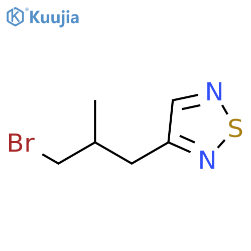 1,2,5-Thiadiazole, 3-(3-bromo-2-methylpropyl)- structure