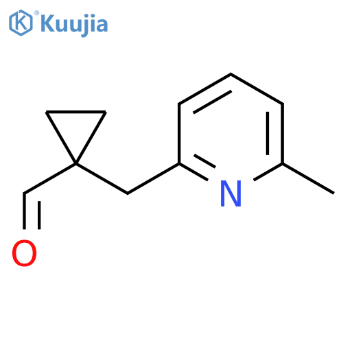 1-(6-methylpyridin-2-yl)methylcyclopropane-1-carbaldehyde structure