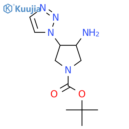 tert-Butyl 3-amino-4-(1H-1,2,3-triazol-1-yl)pyrrolidine-1-carboxylate structure
