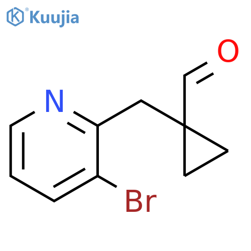 1-(3-bromopyridin-2-yl)methylcyclopropane-1-carbaldehyde structure