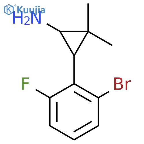 3-(2-bromo-6-fluorophenyl)-2,2-dimethylcyclopropan-1-amine structure
