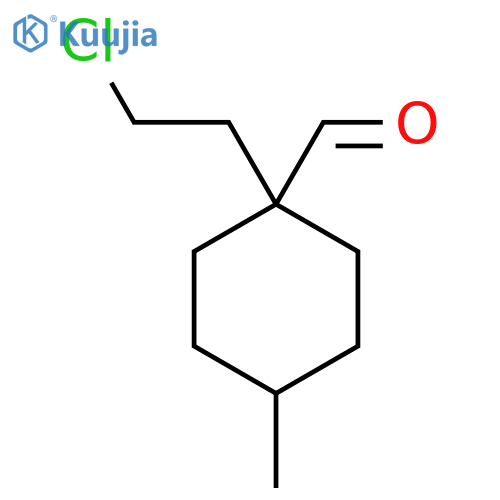 1-(2-chloroethyl)-4-methylcyclohexane-1-carbaldehyde structure