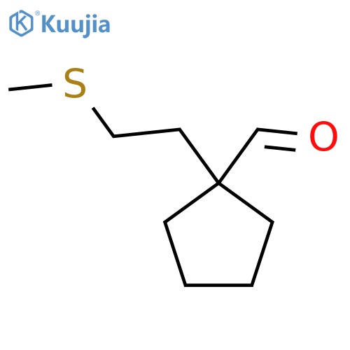 1-2-(methylsulfanyl)ethylcyclopentane-1-carbaldehyde structure