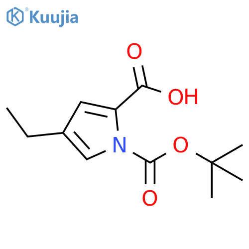1-(tert-butoxy)carbonyl-4-ethyl-1H-pyrrole-2-carboxylic acid structure