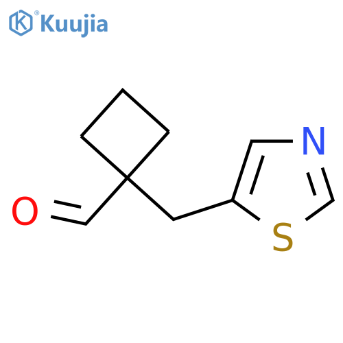 1-(1,3-thiazol-5-yl)methylcyclobutane-1-carbaldehyde structure