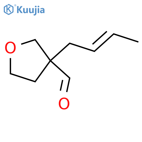 3-(but-2-en-1-yl)oxolane-3-carbaldehyde structure