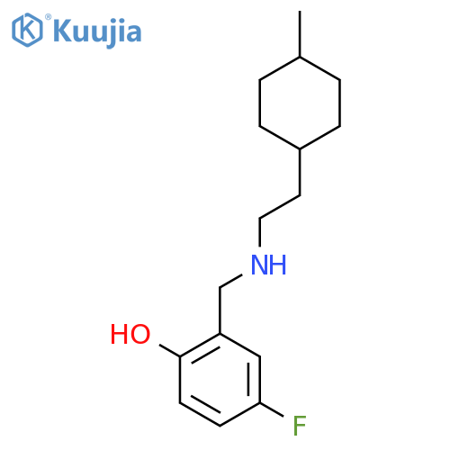 4-Fluoro-2-({[2-(4-methylcyclohexyl)ethyl]amino}methyl)phenol structure