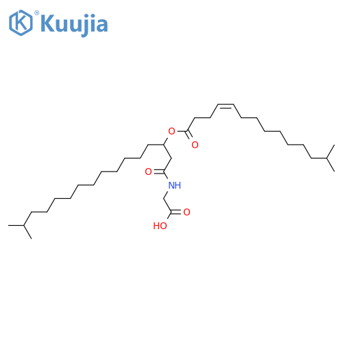 N-[15-Methyl-3-(13-methyl-4-tetradecenoyloxy)hexadecanoyl]glycine; (R,Z)-form structure