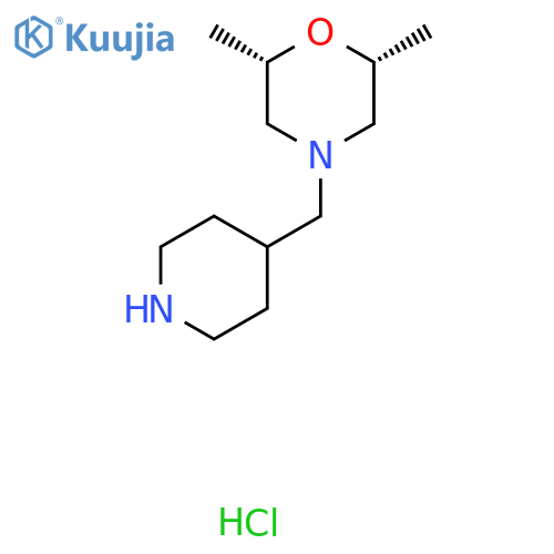 (2R,6S)-2,6-Dimethyl-4-(piperidin-4-ylmethyl)morpholine;hydrochloride structure