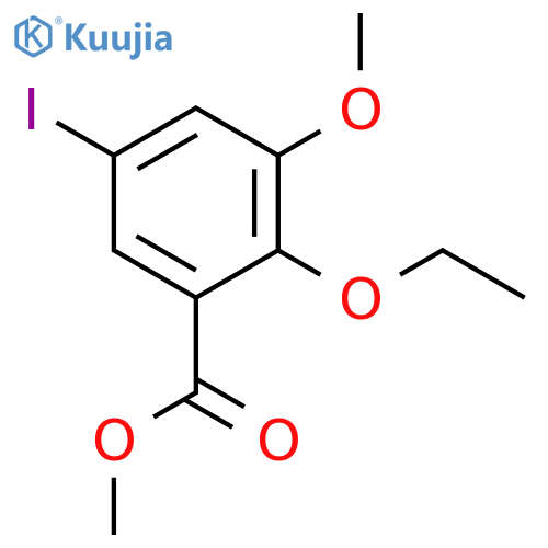 Benzoic acid, 2-ethoxy-5-iodo-3-methoxy-, methyl ester structure