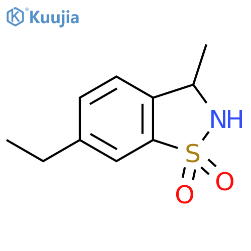 1,2-Benzisothiazole, 6-ethyl-2,3-dihydro-3-methyl-, 1,1-dioxide (9CI) structure