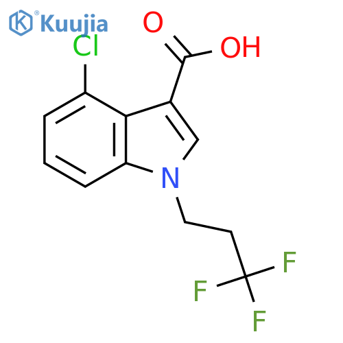 4-Chloro-1-(3,3,3-trifluoropropyl)-1H-indole-3-carboxylic acid structure
