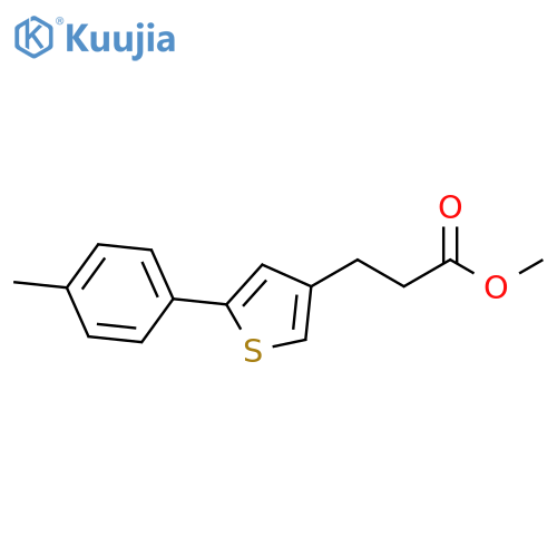 3-Thiophenepropanoic acid, 5-(4-methylphenyl)-, methyl ester structure