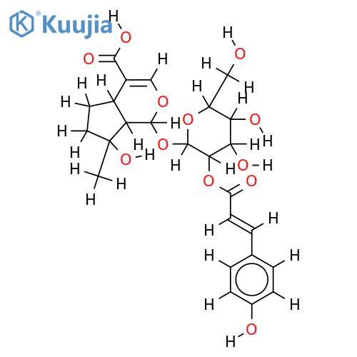 2'-O-(4''-hydroxycinnamoyl)mussaenosidic acid structure