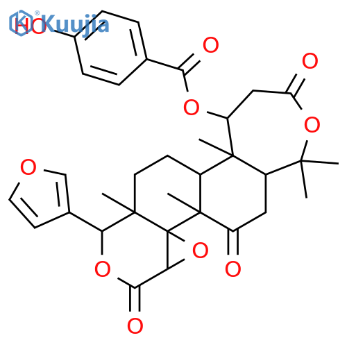 Benzoic acid,4-hydroxy-,(1S,3aS,4aR,4bR,6aS,11S,11aR,11bR,13aS)-1-(3-furanyl)hexadecahydro-4b,7,7,11a,13a-pentamethyl-3,5,9-trioxooxireno[4',5']pyrano[4',3':5,6]naphth[2,1-c]oxepin-11-ylester structure