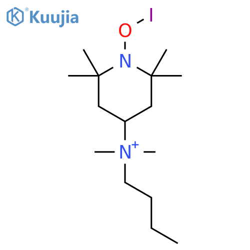 1-Piperidinyloxy, 4-(butyldimethylammonio)-2,2,6,6-tetramethyl-, iodide structure