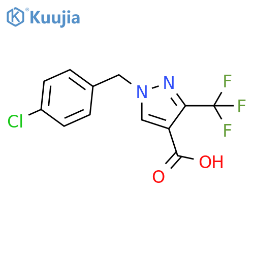 1-(4-chlorobenzyl)-3-(trifluoromethyl)-1H-pyrazole-4-carboxylic acid structure