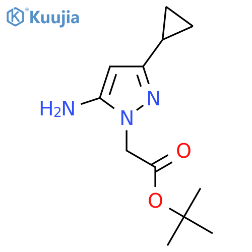 tert-butyl 2-(5-amino-3-cyclopropyl-1H-pyrazol-1-yl)acetate structure
