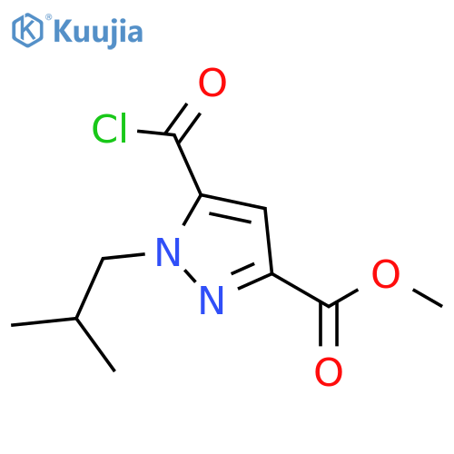 1H-Pyrazole-3-carboxylic acid, 5-(chlorocarbonyl)-1-(2-methylpropyl)-, methyl ester structure