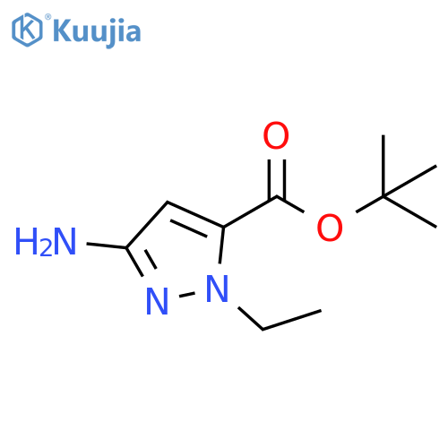 1H-Pyrazole-5-carboxylic acid, 3-amino-1-ethyl-, 1,1-dimethylethyl ester structure