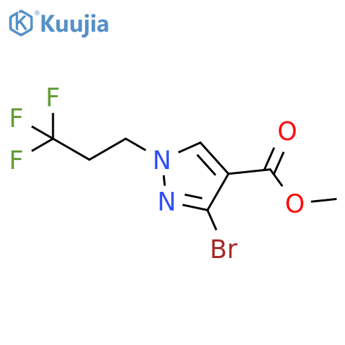1H-Pyrazole-4-carboxylic acid, 3-bromo-1-(3,3,3-trifluoropropyl)-, methyl ester structure