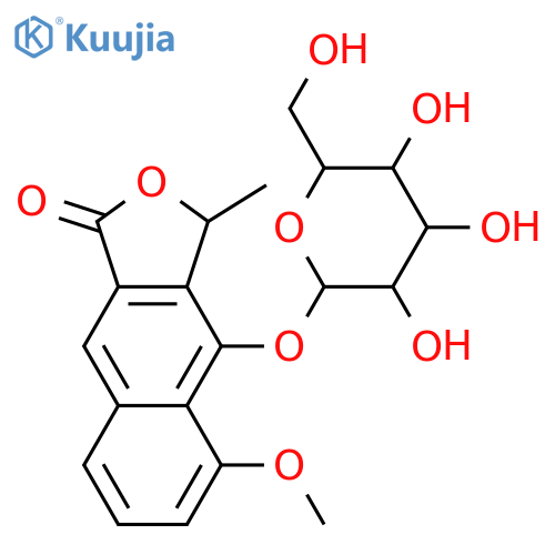 Naphtho[2,3-c]furan-1(3H)-one,4-(b-D-glucopyranosyloxy)-5-methoxy-3-methyl-,(3R)- structure