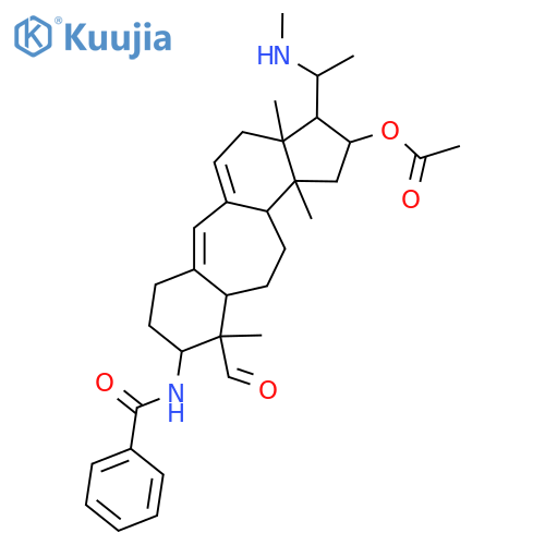 Buxidienine I; 28-Aldehyde, N20-Me, N3-benzoyl, 16-Ac structure