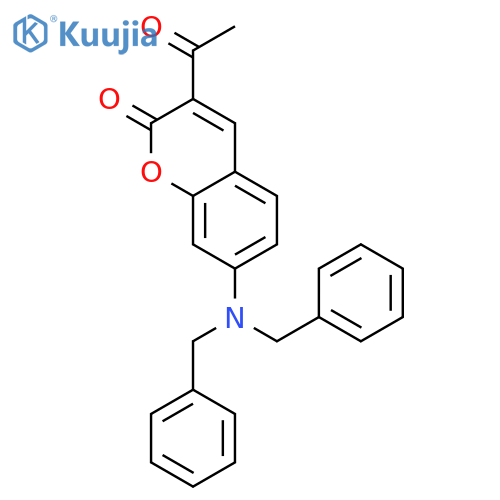 2H-1-Benzopyran-2-one, 3-acetyl-7-[bis(phenylmethyl)amino]- structure