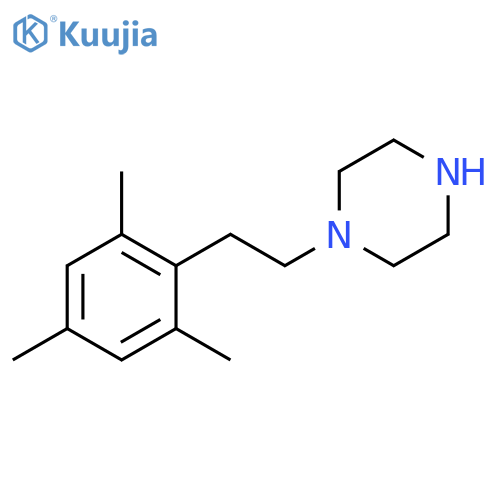 1-2-(2,4,6-trimethylphenyl)ethylpiperazine structure