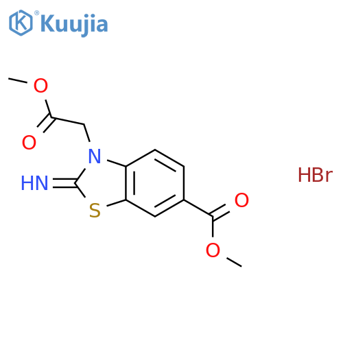 methyl 2-imino-3-(2-methoxy-2-oxoethyl)-2,3-dihydro-1,3-benzothiazole-6-carboxylate hydrobromide structure