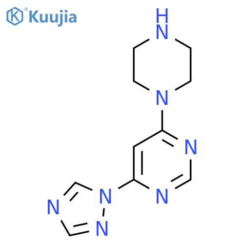 4-(Piperazin-1-yl)-6-(1H-1,2,4-triazol-1-yl)pyrimidine structure