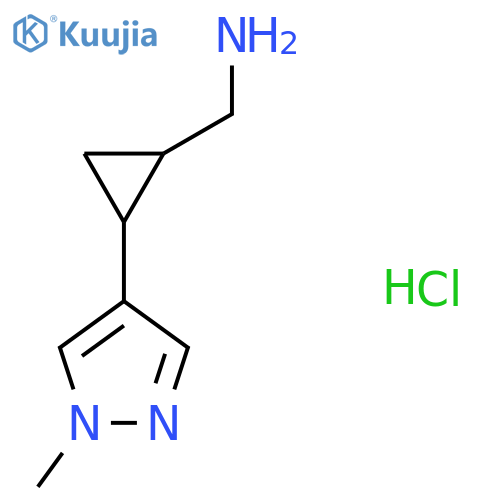 [2-(1-Methylpyrazol-4-yl)cyclopropyl]methanamine hydrochloride structure
