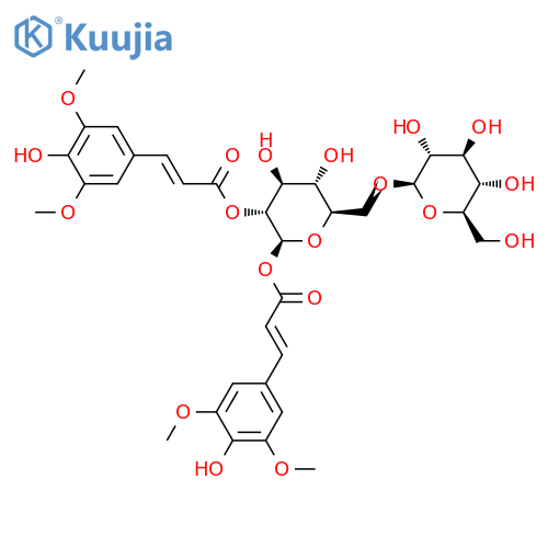 β-D-Glucopyranose, 6-O-β-D-glucopyranosyl-, 1,2-bis[(2E)-3-(4-hydroxy-3,5-dimethoxyphenyl)-2-propenoate] structure