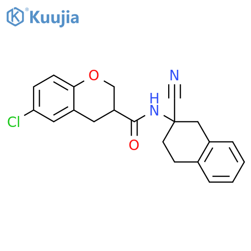 6-Chloro-N-(2-cyano-1,2,3,4-tetrahydro-2-naphthalenyl)-3,4-dihydro-2H-1-benzopyran-3-carboxamide structure