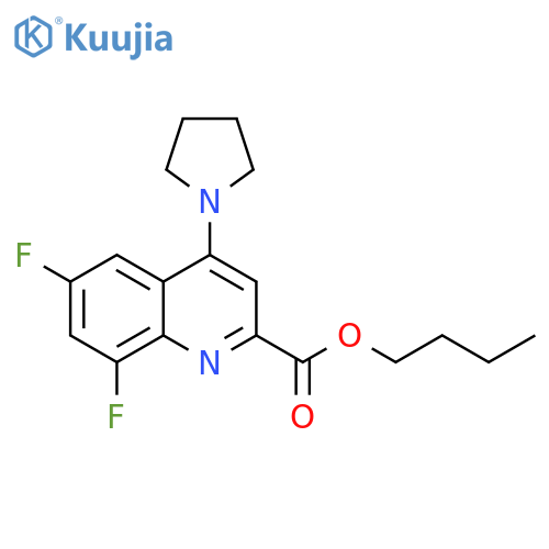 butyl 6,8-difluoro-4-(pyrrolidin-1-yl)quinoline-2-carboxylate structure