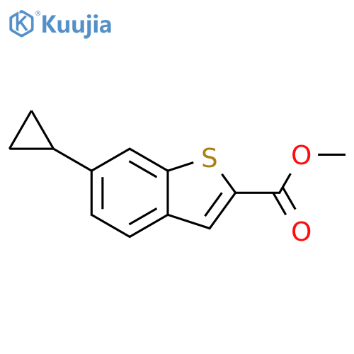 Benzo[b]thiophene-2-carboxylic acid, 6-cyclopropyl-, methyl ester structure