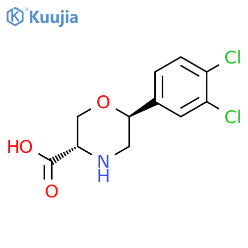 (3S,6S)-6-(3,4-dichlorophenyl)morpholine-3-carboxylic acid structure