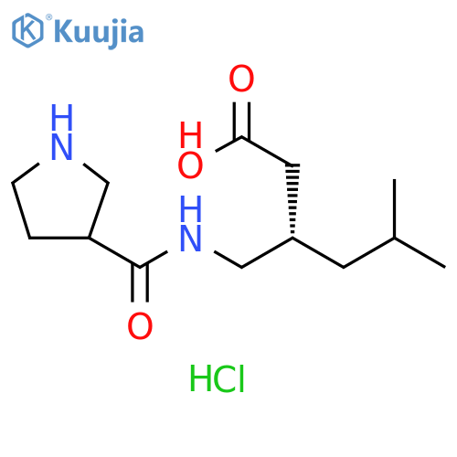 (3S)-5-methyl-3-{(pyrrolidin-3-yl)formamidomethyl}hexanoic acid hydrochloride structure