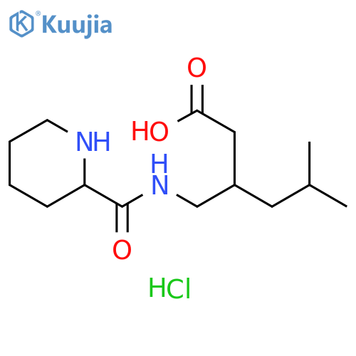 5-methyl-3-{(piperidin-2-yl)formamidomethyl}hexanoic acid hydrochloride structure