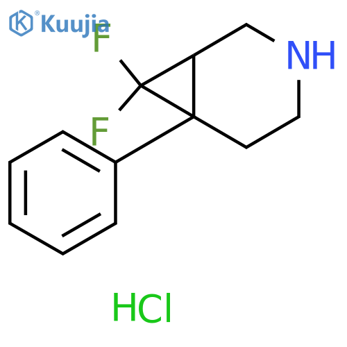 7,7-difluoro-6-phenyl-3-azabicyclo[4.1.0]heptane;hydrochloride structure
