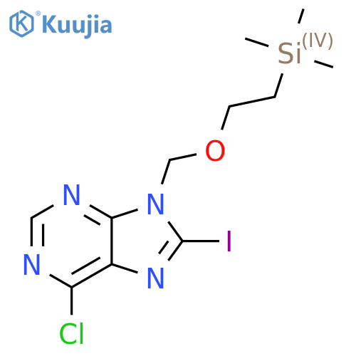 6-chloro-8-iodo-9-{2-(trimethylsilyl)ethoxymethyl}-9H-purine structure