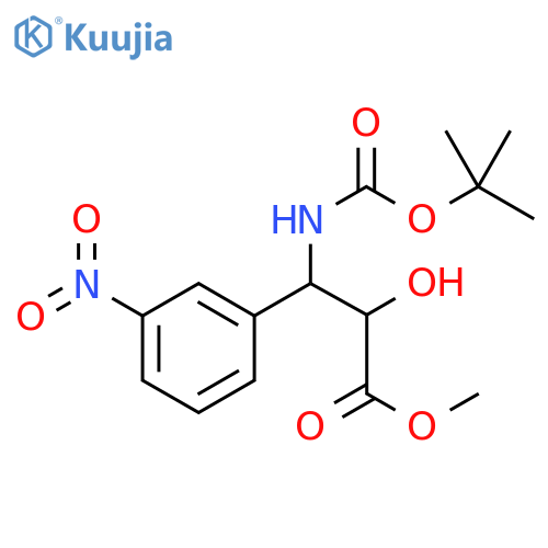 methyl 3-{(tert-butoxy)carbonylamino}-2-hydroxy-3-(3-nitrophenyl)propanoate structure
