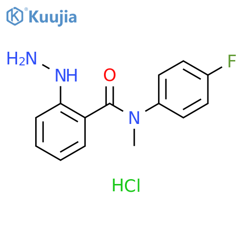 N-(4-fluorophenyl)-2-hydrazinyl-N-methylbenzamide hydrochloride structure