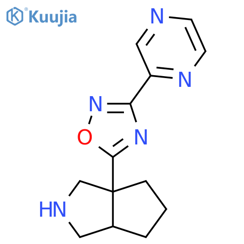 2-(5-{octahydrocyclopentacpyrrol-3a-yl}-1,2,4-oxadiazol-3-yl)pyrazine structure