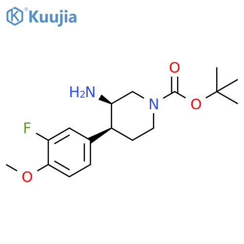 rac-tert-butyl (3R,4S)-3-amino-4-(3-fluoro-4-methoxyphenyl)piperidine-1-carboxylate structure