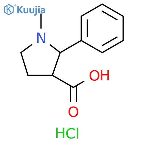 1-methyl-2-phenylpyrrolidine-3-carboxylic acid hydrochloride structure