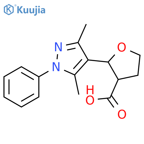 2-(3,5-dimethyl-1-phenyl-1H-pyrazol-4-yl)oxolane-3-carboxylic acid structure