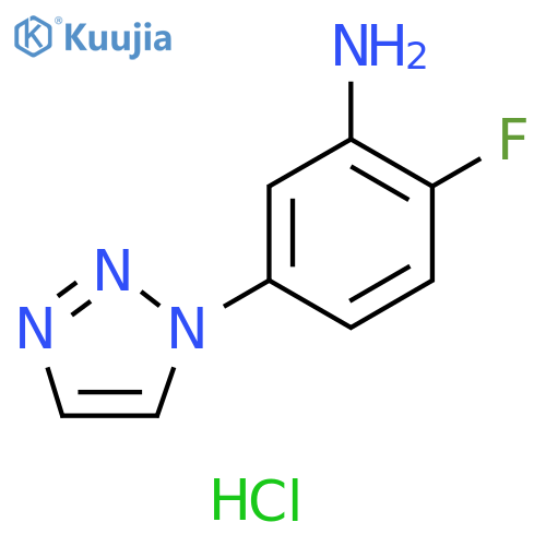 2-fluoro-5-(1H-1,2,3-triazol-1-yl)aniline hydrochloride structure
