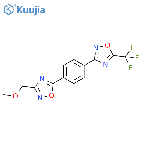 1,2,4-Oxadiazole, 3-[4-[3-(methoxymethyl)-1,2,4-oxadiazol-5-yl]phenyl]-5-(trifluoromethyl)- structure