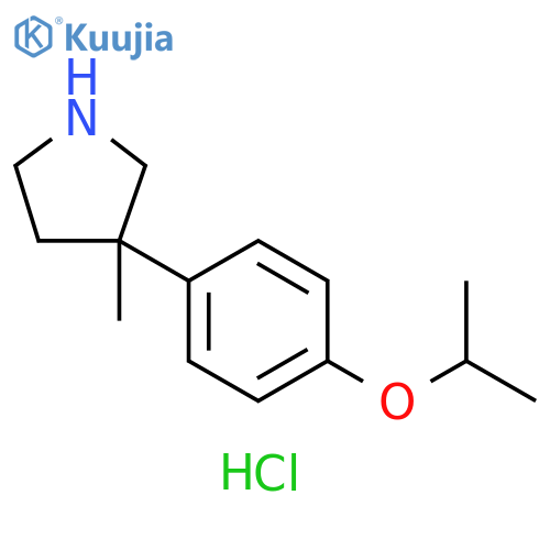 3-methyl-3-4-(propan-2-yloxy)phenylpyrrolidine hydrochloride structure